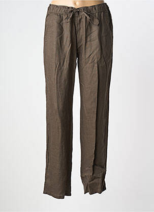 Pantalon droit taille élastique marron BARBARA LEBEK femme