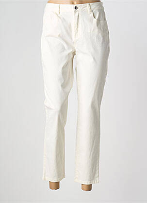 Pantalon 7/8 fermeture zippée sous rabat boutonné blanc ANANKE femme