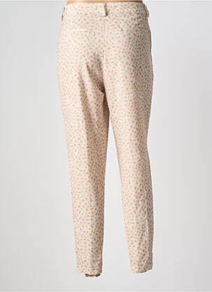 Pantalon 7/8 fermeture zippée sous rabat boutonné beige LCDN femme