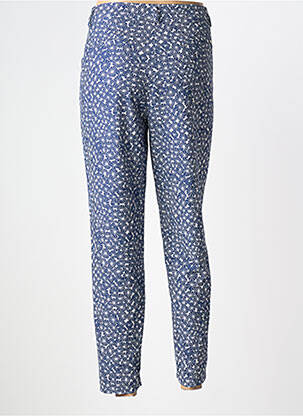 Pantalon 7/8 fermeture zippée sous rabat boutonné bleu LCDN femme
