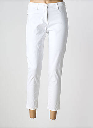 Pantalon 7/8 fermeture zippée sous rabat boutonné blanc BETTY BARCLAY femme