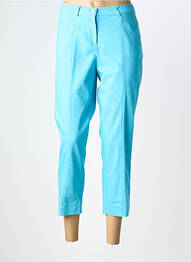 Pantalon 7/8 fermeture zippée sous rabat boutonné bleu FRANK WALDER femme