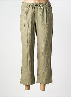 Pantalon 7/8 taille élastique vert BARBARA LEBEK femme