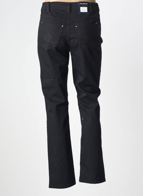 Pantalon droit fermeture zippée sous rabat boutonné noir ANNA MONTANA femme