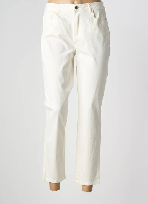 Pantalon 7/8 fermeture zippée sous rabat boutonné blanc ANANKE femme