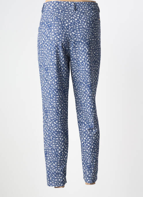 Pantalon 7/8 fermeture zippée sous rabat boutonné bleu LCDN femme