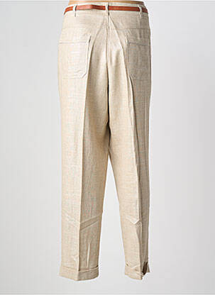 Pantalon droit fermeture zippée sous rabat boutonné taille normale beige GREGORY PAT femme