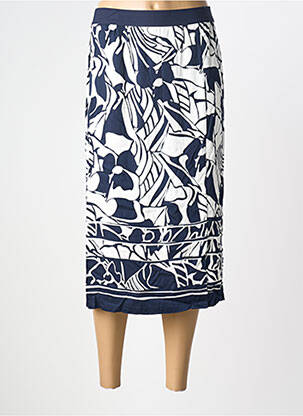 Jupe mi-longue coupe droite bleu BARBARA LEBEK femme