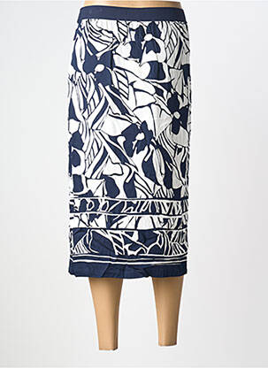 Jupe mi-longue coupe droite bleu BARBARA LEBEK femme