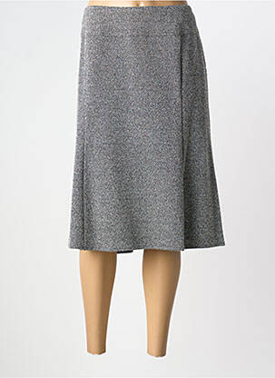 Jupe mi-longue coupe droite gris GUY DUBOUIS femme