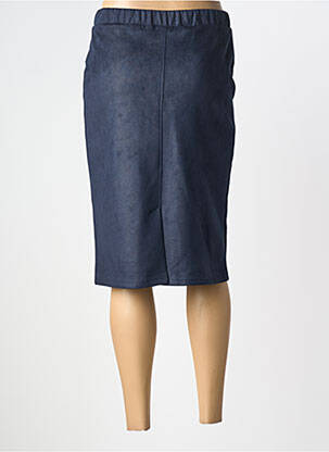 Jupe mi-longue stretch bleu GUY DUBOUIS femme