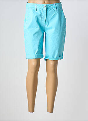 Bermuda tissage popeline taille normale bleu ANANKE femme