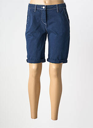 Bermuda tissage popeline taille normale bleu fonce ANANKE femme