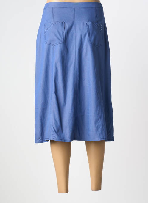 Jupe mi-longue bleu GUY DUBOUIS femme