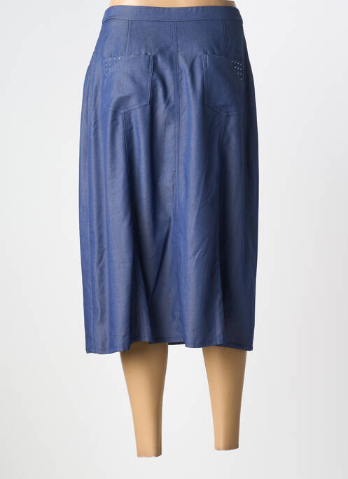 Jupe mi-longue bleu GUY DUBOUIS femme
