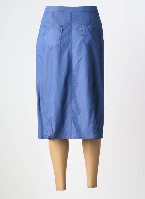 Jupe mi-longue bleu GUY DUBOUIS femme