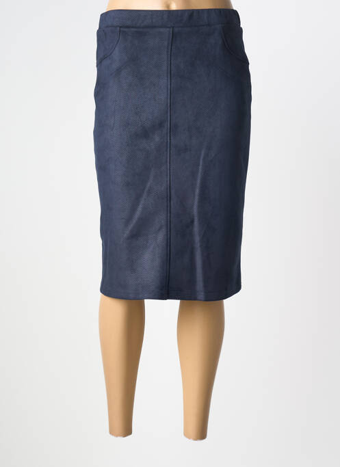 Jupe mi-longue bleu GUY DUBOUIS femme