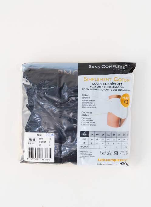 Culotte haute noir SANS COMPLEXE femme