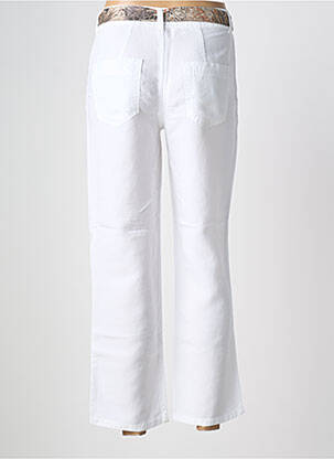 Pantalon 7/8 fermeture zippée sous rabat boutonné taille normale blanc ANNA MONTANA femme