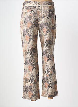 Pantalon 7/8 fermeture zippée sous rabat boutonné taille normale marron ANNA MONTANA femme