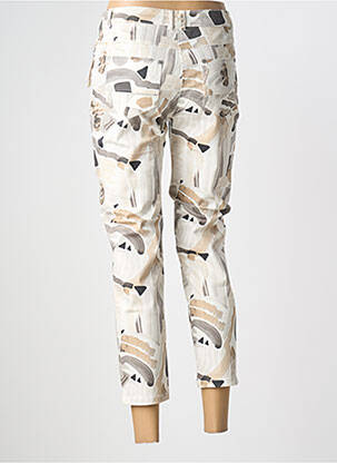 Pantalon 7/8 tissage popeline taille normale beige ANNA MONTANA femme