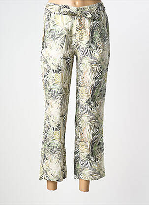Pantalon 7/8 taille à pinces taille normale vert ANNA MONTANA femme