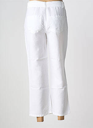 Pantalon 7/8 fermeture zippée sous rabat boutonné taille normale blanc ANNA MONTANA femme
