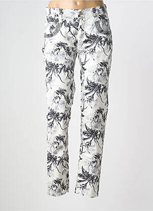 Pantalon slim tissage popeline taille normale blanc ANNA MONTANA femme