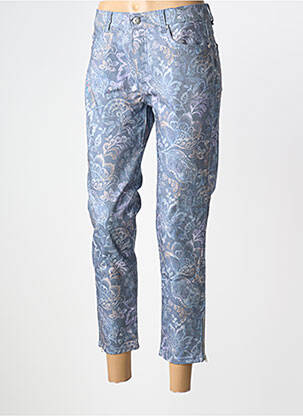 Pantalon 7/8 stretch taille normale bleu ANNA MONTANA femme