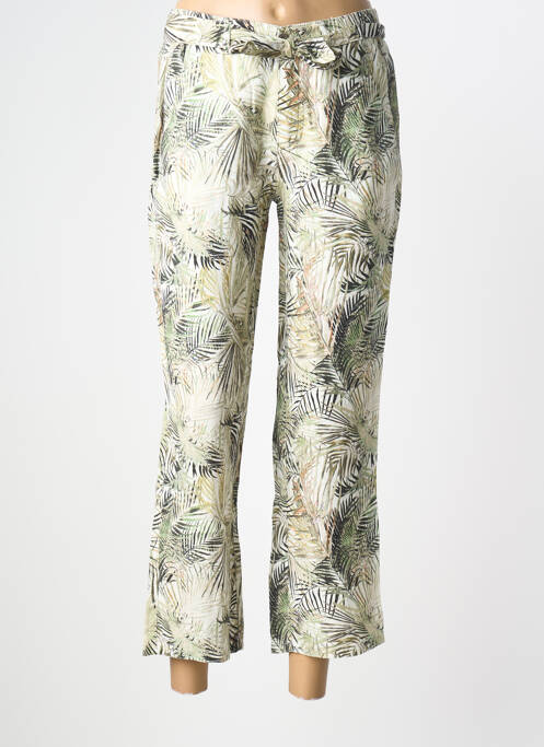 Pantalon 7/8 taille à pinces taille normale vert ANNA MONTANA femme