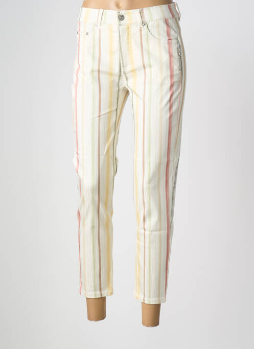 Pantalon 7/8 stretch taille normale beige ANNA MONTANA femme