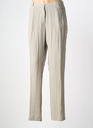 Pantalon droit tissage crêpe taille normale gris JEAN DELFIN femme