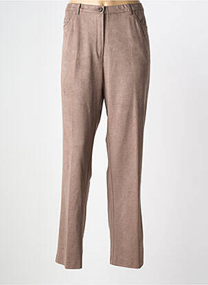 Pantalon slim taille élastique taille normale marron FRANCE RIVOIRE femme