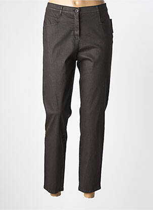 Pantalon 7/8 stretch taille normale marron FRANK WALDER femme
