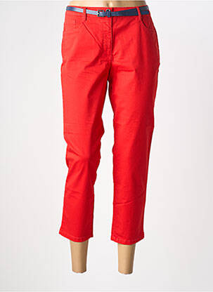 Pantalon 7/8 tissage popeline taille normale rouge BETTY BARCLAY femme