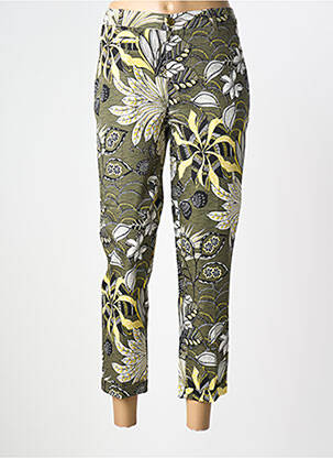 Pantalon 7/8 stretch taille normale vert ANNA MONTANA femme