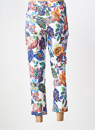 Pantalon 7/8 tissage popeline taille normale blanc ANNA MONTANA femme