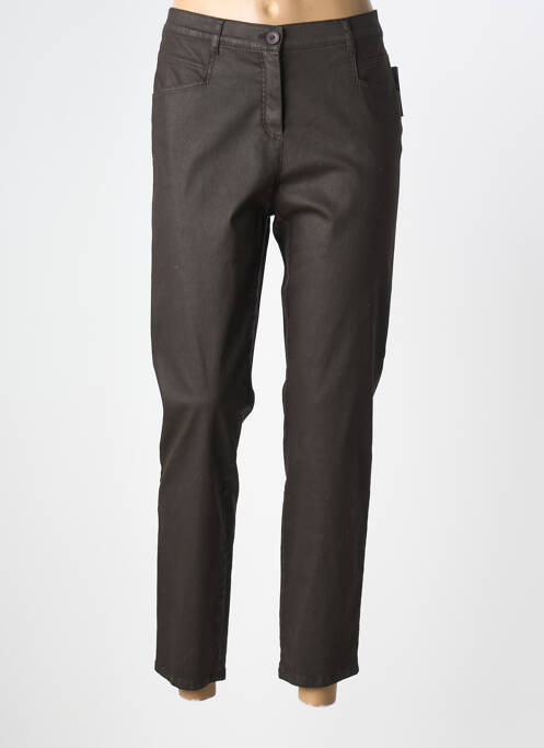 Pantalon 7/8 stretch taille normale marron FRANK WALDER femme