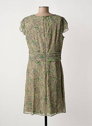 Robe mi-longue imprimé fleurs manches courtes vert BETTY BARCLAY femme