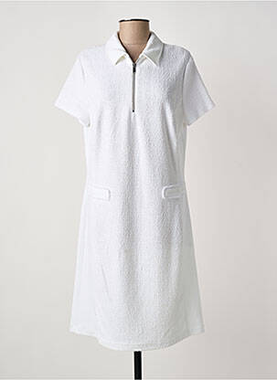 Robe mi-longue manches courtes manches courtes blanc TUZZI femme
