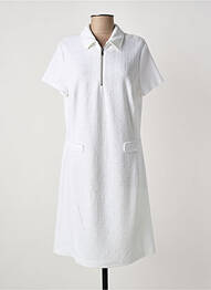 Robe mi-longue manches courtes manches courtes blanc TUZZI femme