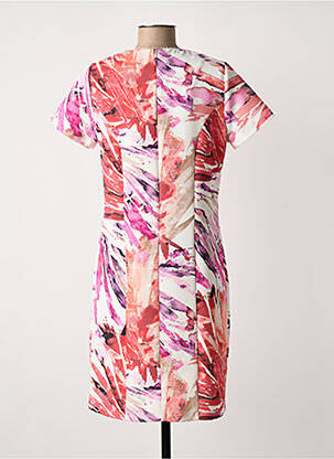 Robe mi-longue imprimé fantaisie manches courtes rose GREGORY PAT femme