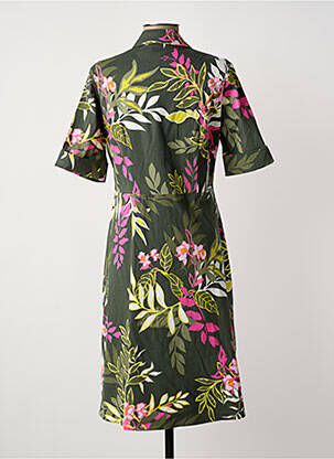 Robe mi-longue manches courtes manches courtes vert FRANK WALDER femme