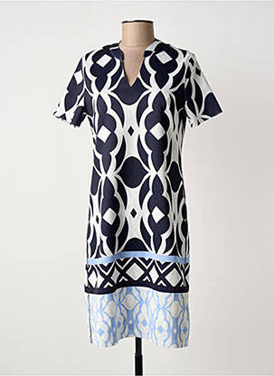 Robe mi-longue imprimé fantaisie manches courtes noir TUZZI femme