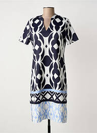 Robe mi-longue imprimé fantaisie manches courtes noir TUZZI femme