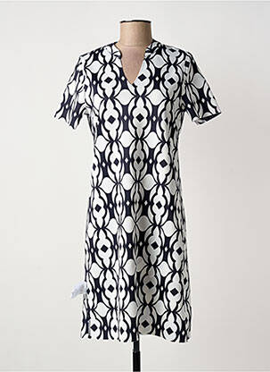 Robe mi-longue imprimé fantaisie manches courtes noir TUZZI femme