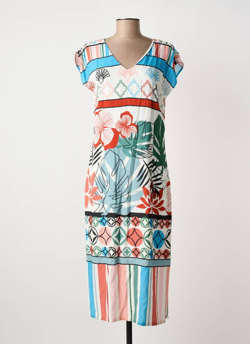 Robe mi-longue bleu GUY DUBOUIS femme