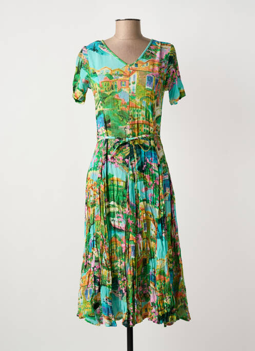 Robe mi-longue vert ORIENTIQUE NATURALLY femme