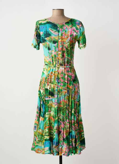 Robe mi-longue vert ORIENTIQUE NATURALLY femme