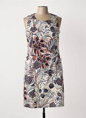 Robe mi-longue imprimé fleurs sans manche bleu MERI & ESCA femme